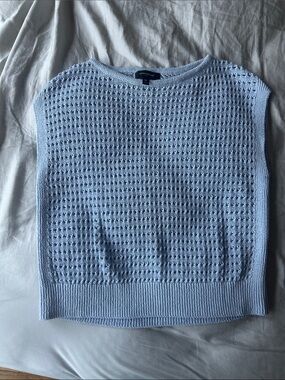 Light lilac Blue Knit open weave Sweater Tank - Banana Republic